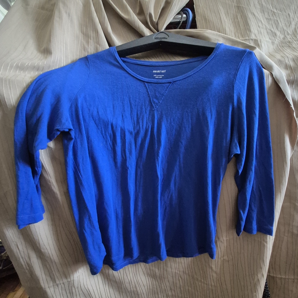 Blue 3/4 Sleeve Shirt